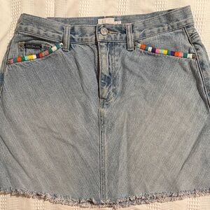 Calvin Klein Light Blue Mini Skirt with Colorful pockets
